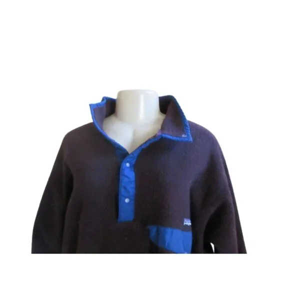Men's Vintage Brown/Blue Patagonia Snap Button Pocket Pullover Size XL - Picture 3 of 6